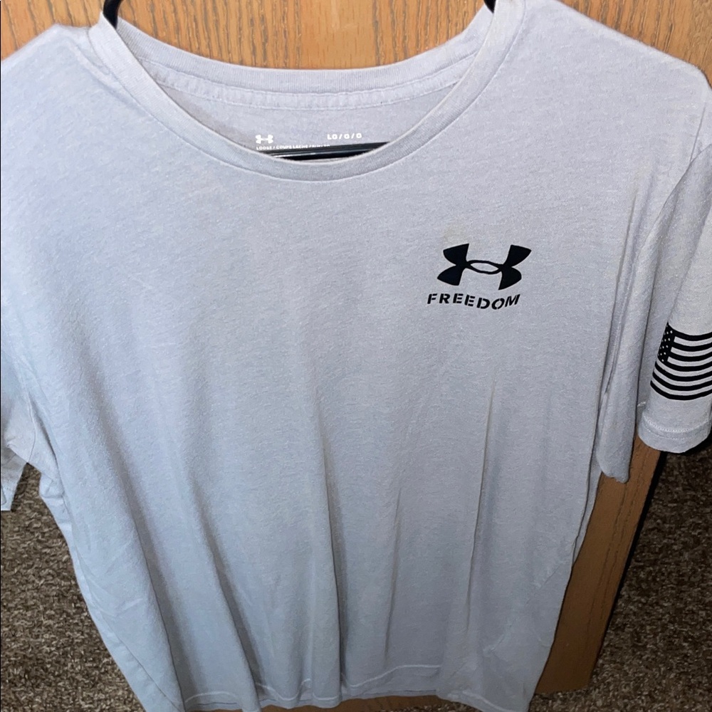 Under Armour Light Gray 'Freedom' Logo Tee